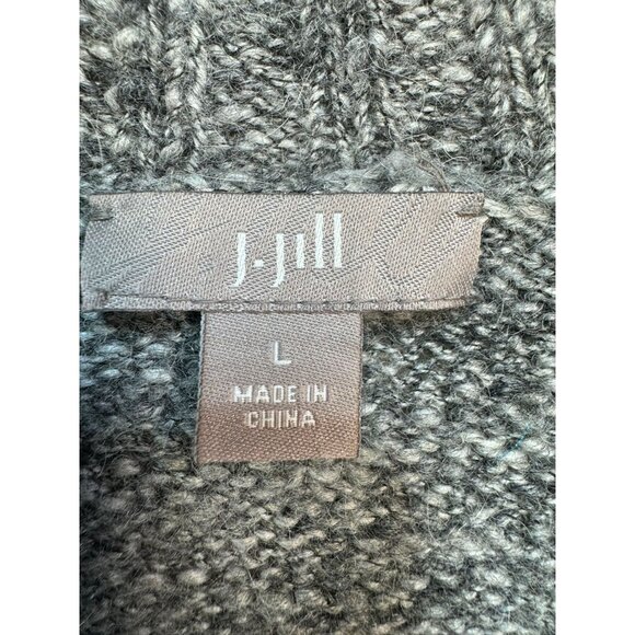 J.Jill Womens  Wool Blend Zip-Up Sleeveless Sweater Vest L Gray - Picture 4 of 10